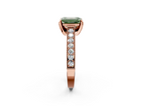 Rose gold Fancy Green Emerald  Cut Diamond Pave Band with Four-Prong Setting_22