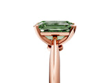 Rose gold Fancy Green Emerald Cut Diamond Solitaire Engagement Ring with Classic Band and Four-Prong Setting_108