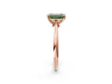 Rose gold Fancy Green Emerald Cut Diamond Solitaire Engagement Ring with Classic Band and Four-Prong Setting_38