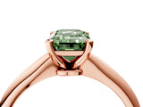 Rose gold Fancy Green Emerald Cut Diamond Solitaire Engagement Ring with Classic Band and Four-Prong Setting_40