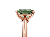 Rose gold Fancy Green Emerald Cut Diamond Solitaire Engagement Ring with Classic Band and Four-Prong Setting_41