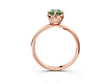 Rose gold Fancy Green Emerald Cut Diamond Solitaire Engagement Ring with Four-Prong Setting and Classic Band_23