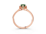 Rose gold Fancy Green Emerald Cut Diamond Solitaire Ring with Flower Prong Setting and Classic Band_39