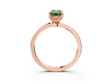 Rose gold Fancy Green Emerald Cut Diamond Solitaire Ring with Thin Band and Prong Setting_15