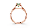 Rose gold Fancy Green Emerald Cut Diamond Solitaire Twist Band Prong Setting Ring_58