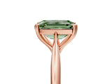 Rose gold Fancy Green Emerald Cut Solitaire Diamond Ring with Six-Prong Setting and Classic Band_17