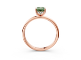 Rose gold Fancy Green Emerald  Cut Solitaire Engagement Ring with Four-Prong Setting and Classic Band_23