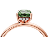 Rose gold Fancy Green Emerald  Cut Solitaire Engagement Ring with Four-Prong Setting and Classic Band_24