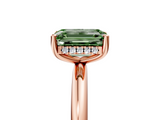 Rose gold Fancy Green Emerald  Cut Solitaire Engagement Ring with Four-Prong Setting and Classic Band_25