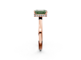 Rose gold Fancy Green Emerald  Cut Solitaire Engagement Ring with Four-Prong Setting on a Classic Band_22