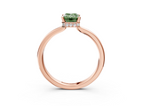 Rose gold Fancy Green Emerald  Cut Solitaire Engagement Ring with Four-Prong Setting on a Classic Band_23