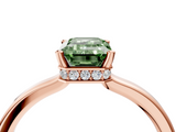 Rose gold Fancy Green Emerald  Cut Solitaire Engagement Ring with Four-Prong Setting on a Classic Band_24