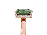 Rose gold Fancy Green Emerald  Cut Solitaire Engagement Ring with Four-Prong Setting on a Classic Band_25
