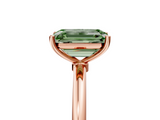 Rose gold Fancy Green Emerald  Cut Solitaire Engagement Ring with Thin Band and Four-Prong Setting_8
