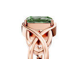 Rose gold Fancy Green Emerald Cut Solitaire Intertwined Band Prong Setting Ring_5