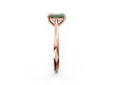 Rose gold Fancy Green Emerald  Cut Solitaire Ring with Cathedral Band and Four-Prong Setting_57