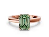 Rose gold Fancy Green Emerald  Cut Solitaire Ring with Four-Prong Setting and Classic Band_42