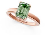 Rose gold Fancy Green Emerald  Cut Solitaire Ring with Four-Prong Setting and Classic Band_43