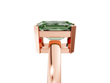 Rose gold Fancy Green Emerald  Cut Solitaire Ring with Four-Prong Setting and Classic Band_47