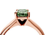 Rose gold Fancy Green Emerald  Cut Solitaire Ring with Four-Prong Setting on a Classic Band_51