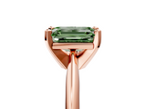 Rose gold Fancy Green Emerald  Cut Solitaire Ring with Four-Prong Setting on a Classic Band_52