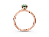 Rose gold Fancy Green Emerald  Cut Solitaire Ring with Thin Band and Four-Prong Setting_19