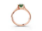 Rose gold Fancy Green Emerald Cut Solitaire Tension Set Diamond Ring with Split Shank Band_3