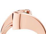 Rose gold Fancy Green Emerald Cut Solitaire Tension-Set Diamond Split Shank Ring_4