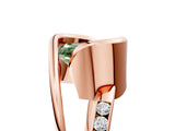 Rose gold Fancy Green Emerald Cut Solitaire Tension-Set Diamond Split Shank Ring_5