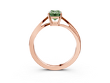 Rose gold Fancy Green Emerald  Cut Solitaire Twist Band Ring with Four-Prong Setting_23