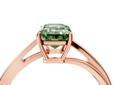 Rose gold Fancy Green Emerald  Cut Solitaire Twist Band Ring with Four-Prong Setting_24