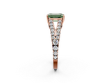 Rose gold Fancy Green Emerald  Cut Split Shank Pave Diamond Engagement Ring with Four-Prong Setting_26