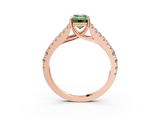 Rose gold Fancy Green Emerald  Cut Split Shank Pave Diamond Engagement Ring with Four-Prong Setting_27