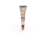 Rose gold Fancy Green Emerald  Cut Split Shank Pave Diamond Ring with Four-Prong Setting_46