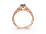 Rose gold Fancy Green Emerald  Cut Split Shank Pave Diamond Ring with Four-Prong Setting_47