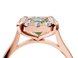 Rose gold Fancy Green Emerald  Diamond Cluster Halo Solitaire with Four-Prong Setting_98
