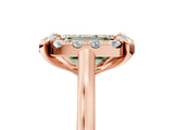 Rose gold Fancy Green Emerald  Diamond Cluster Halo Solitaire with Four-Prong Setting_99