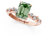 Rose gold Fancy Green Emerald  Diamond Cluster Prong-Set Solitaire Ring_42