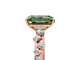 Rose gold Fancy Green Emerald  Diamond Cluster Prong-Set Solitaire Ring_46