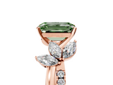 Rose gold Fancy Green Emerald  Diamond Floral Vine Solitaire Engagement Ring_8