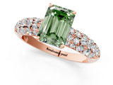 Rose gold Fancy Green Emerald  Diamond Pavé Band Solitaire Ring with Four-Prong Setting_50