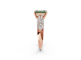 Rose gold Fancy Green Emerald  Diamond Pavé Band Solitaire Ring with Four-Prong Setting_51