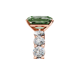 Rose gold Fancy Green Emerald  Diamond Pavé Band Solitaire with Four-Prong Setting_8