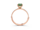 Rose gold Fancy Green Emerald  Diamond Pavé Band with Six-Prong Setting_30