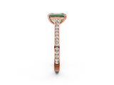 Rose gold Fancy Green Emerald  Diamond Solitaire with Pave Band and Six-Prong Setting_22