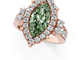 Rose gold Fancy Green Emerald  Halo Diamond Engagement Ring with Split Shank and Four-Prong Setting_61