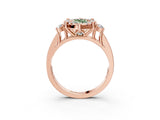Rose gold Fancy Green Emerald  Halo Diamond Engagement Ring with Split Shank and Four-Prong Setting_63
