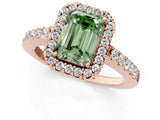 Rose gold Fancy Green Emerald  Halo Diamond Pavé Solitaire Ring_52