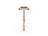 Rose gold Fancy Green Emerald  Halo Diamond Pavé Solitaire Ring_53