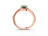 Rose gold Fancy Green Emerald  Halo Diamond Ring with Round Cluster Setting, Solitaire Band, and Four-Prong Setting_76